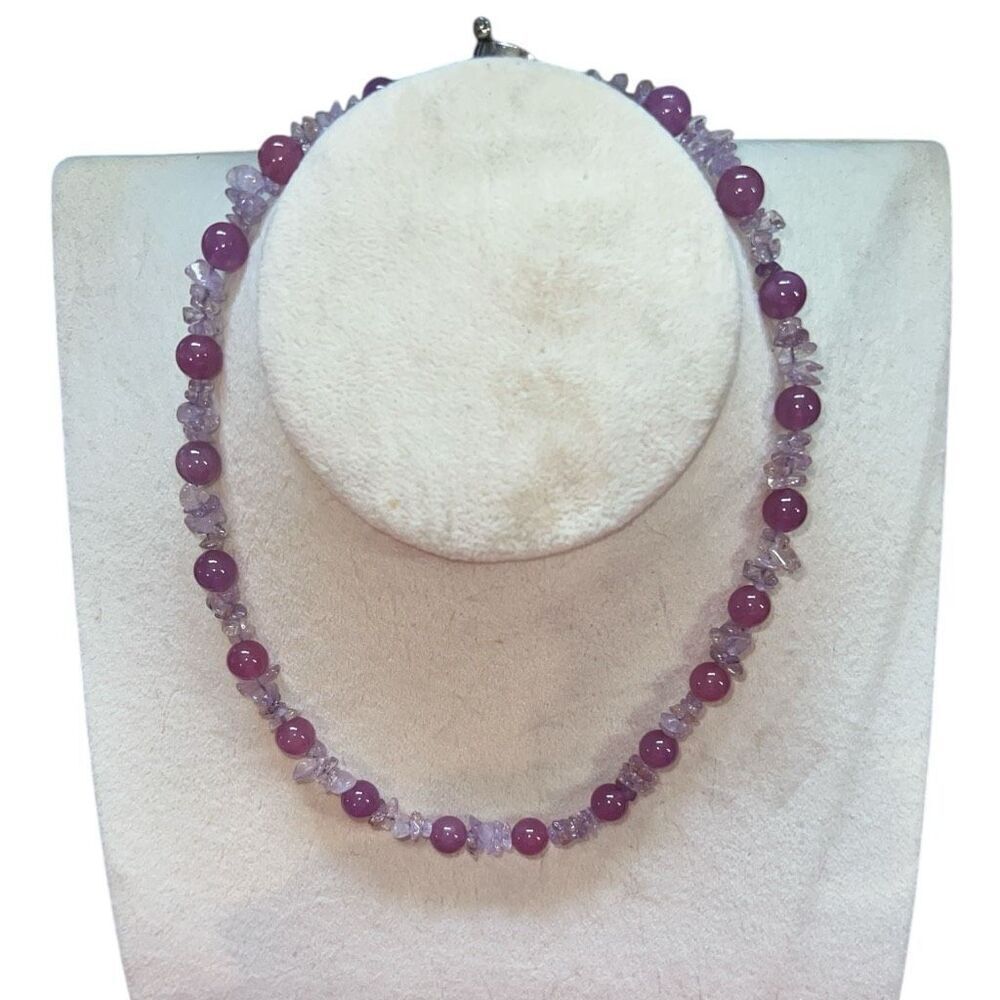 16-Inch Amethyst Necklace with Toggle Clasp